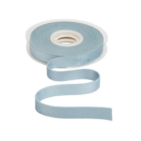 NASTRO VELLUTO DOPPIO MM15 X 7MT CELESTE POLVERE